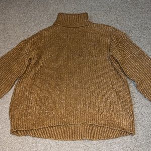 Old Navy camel heathered turtleneck sweater size medium